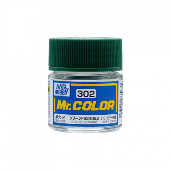 Mr Color C302 Краска эмалевая полуматовая GREEN FS34092 10 мл