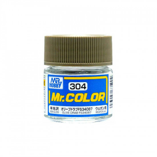 Mr Color C304 Краска эмалевая полуматовая OLIVE DRAB FS34087 10 мл