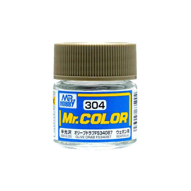 Mr Color C304 Краска эмалевая полуматовая OLIVE DRAB FS34087 10 мл